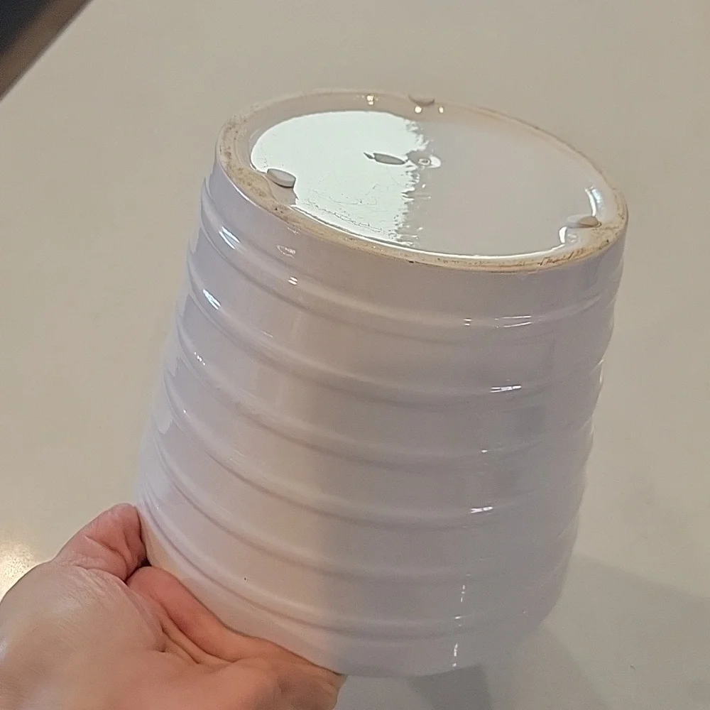 Pottery Barn White Modern Flower Pot